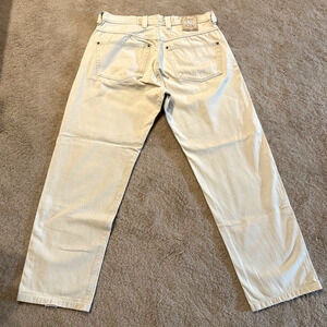 Diesel Saddle Jeans Mens Western Cowboy Beige Button Fly Pants Logo 33x28.5